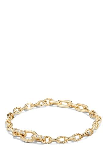 Women's David Yurman Stax Chain Bracelet With Diamonds In 18k Gold