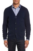 Men's Nordstrom Men's Shop Cashmere Button Front Cardigan, Size - Blue