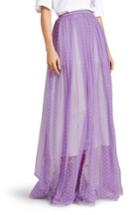 Women's Burberry Flocked Tulle Maxi Skirt - Purple