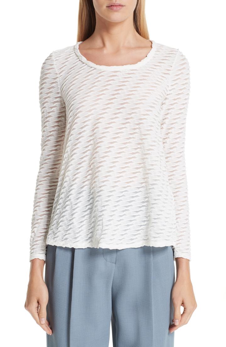 Women's Emporio Armani Long Sleeve Jersey Tee Us / 50 It - White