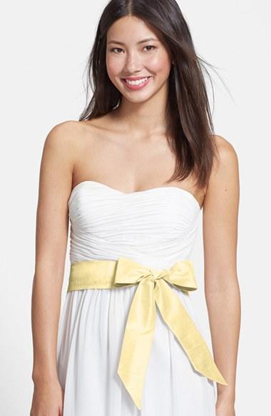 Women's L. Erickson Silk Charmeuse Obi Sash, Size - Butter