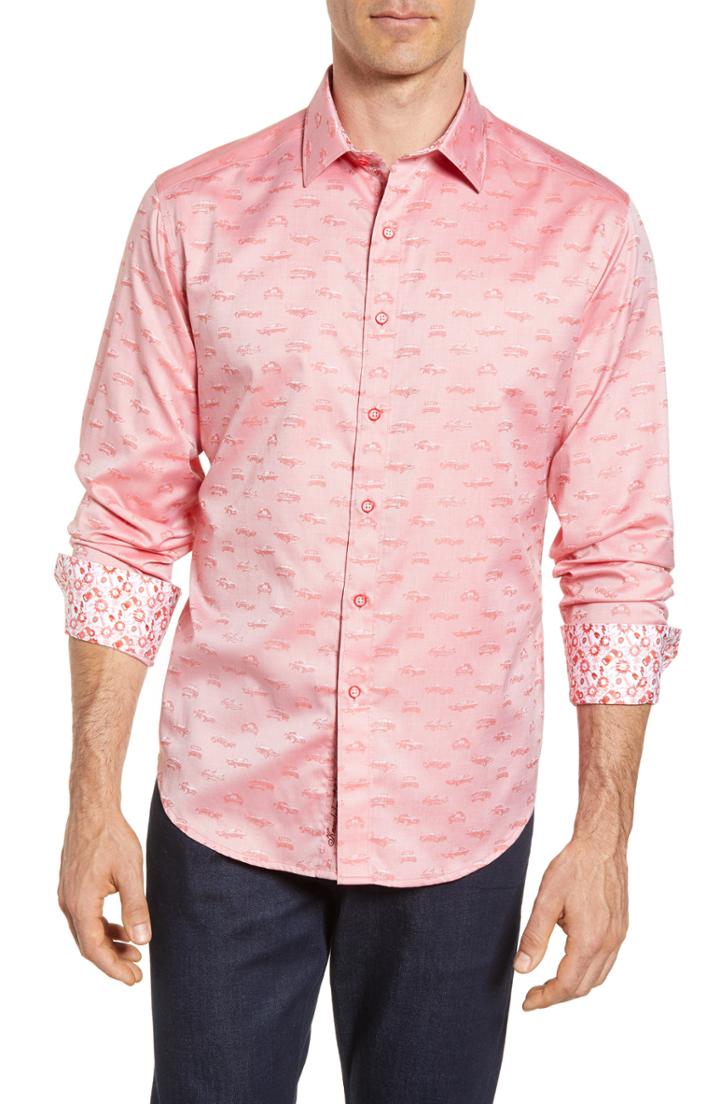Men's Robert Graham Car Enthusiast Jacquard Sport Shirt