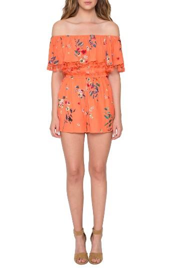 Women's Willow & Clay Off The Shoulder Ruffle Romper