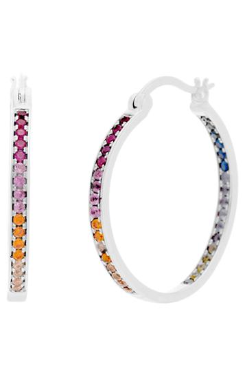 Women's Lesa Michele Inside Outside Hoop Earrings