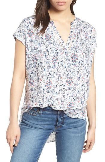 Women's Caslon High/low Woven Top - Coral
