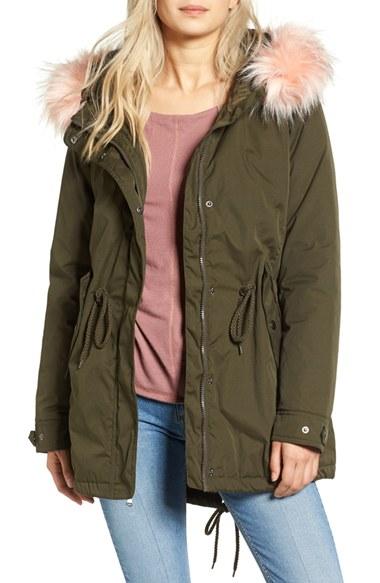 Women's Tinsel Faux Fur Trim Parka