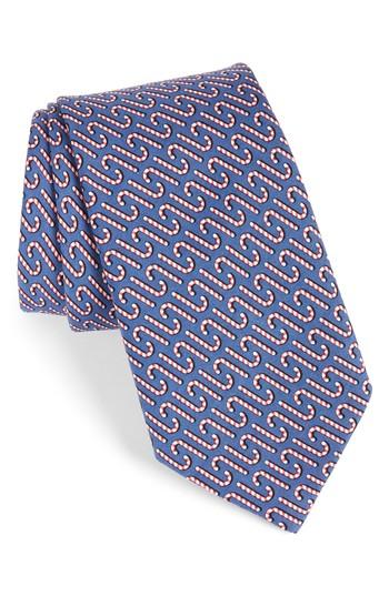 Men's Vineyard Vines Candy Cane Silk Tie, Size - Blue