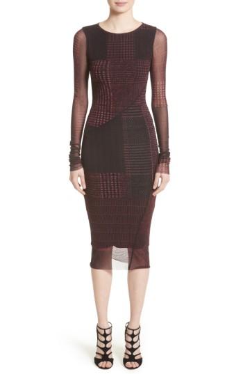 Women's Fuzzi Long Sleeve Tulle Midi Dress