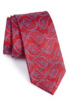 Men's Nordstrom Men's Shop Palm Paisley Silk Tie, Size - Red