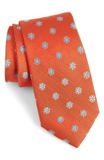 Men's Calibrate Cloisters Neat Silk Tie, Size - Orange
