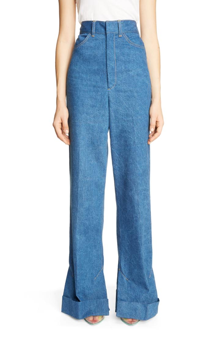 Women's Toga Cuffed Wide Leg Jeans Us / 36 Fr - Blue