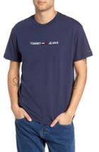 Men's Tommy Jeans Small Text Embroidered T-shirt - Blue