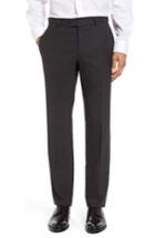 Men's Ted Baker London Jefferson Flat Front Check Wool Trousers R - Brown