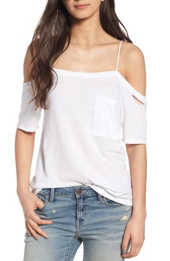 Women's Treasure & Bond Distressed Off The Shoulder Top, Size - White