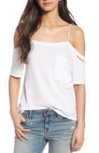 Women's Treasure & Bond Distressed Off The Shoulder Top, Size - White