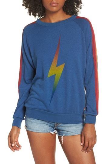 Women's Aviator Nation Bolt Fade Sweatshirt - Blue