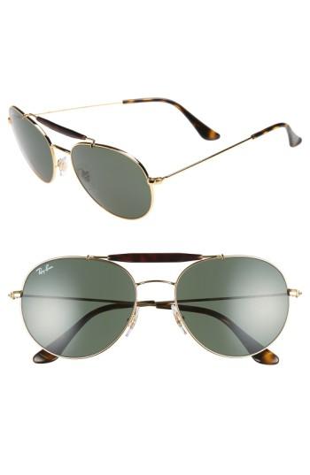 Women's Ray-ban Highstreet 56mm Sunglasses - Gold/ Green