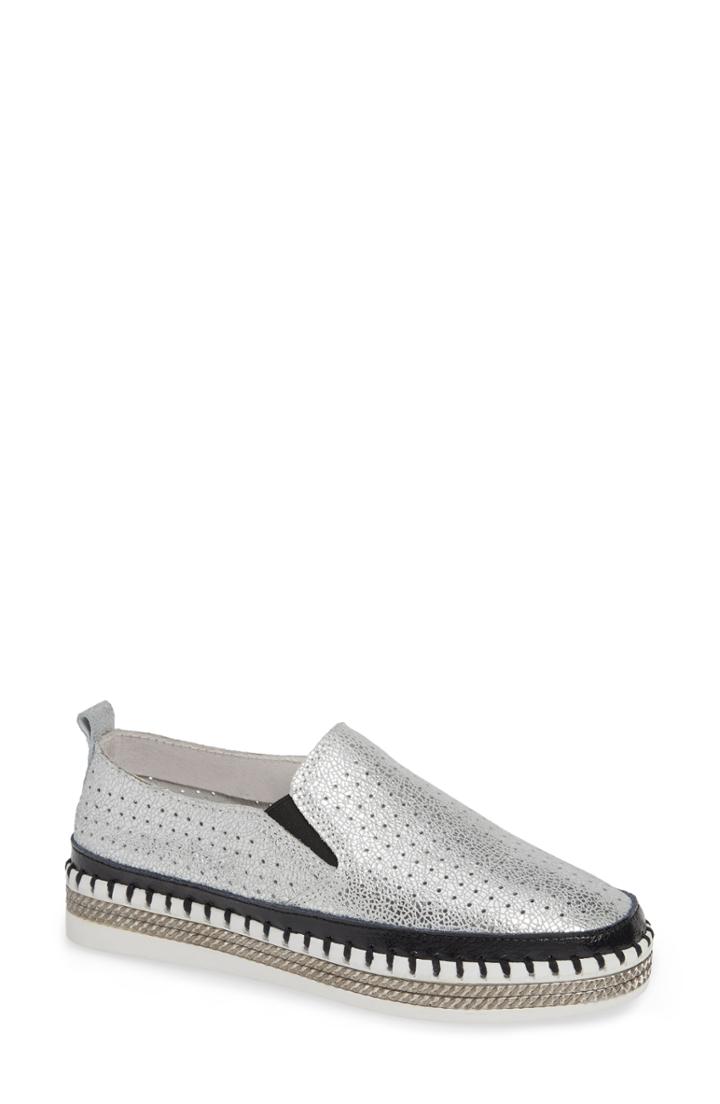 Women's Bernie Mev. Tw140 Perforated Slip-on Us / 36eu - Metallic
