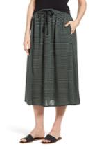 Women's Eileen Fisher Flared Stripe Organic Linen Skirt, Size - Green