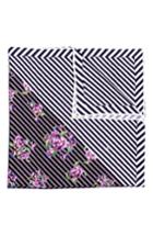 Men's Hook + Albert Necker Geo Floral Silk Pocket Square, Size - Purple