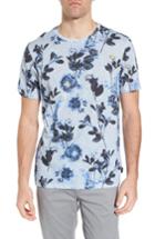 Men's Ted Baker London Doberma Trim Fit Floral Print T-shirt (m) - Blue