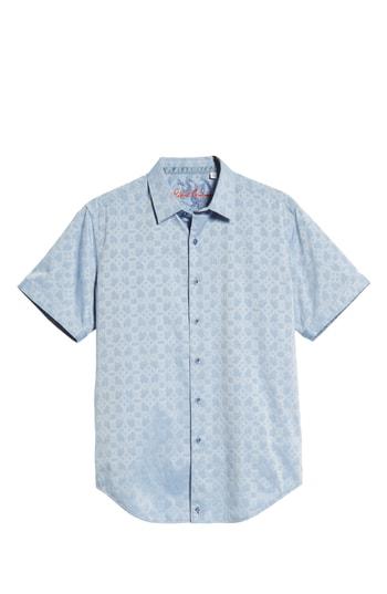 Men's Robert Graham Maya Bay Classic Fit Jacquard Sport Shirt, Size - Blue