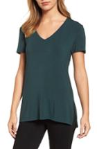 Women's Halogen V-neck Tunic Tee, Size - Green