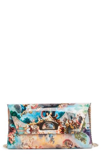 Christian Louboutin Vero Dodat Fresco Print Leather Clutch - Blue