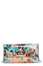 Christian Louboutin Vero Dodat Fresco Print Leather Clutch - Blue