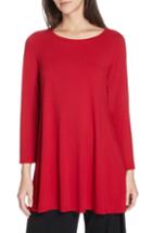 Women's Eileen Fisher Jewel Neck Tunic Top, Size - Red