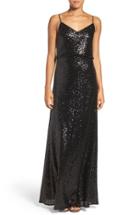 Women's Jenny Yoo 'jules' Sequin Blouson Gown With Detachable Back Cowl - Metallic