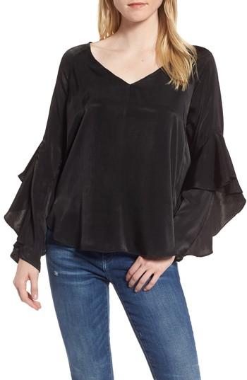 Women's Chelsea28 Ruffle Sleeve Blouse - Black