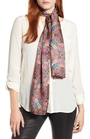 Women's Echo Jaipur Paisley Silk Scarf, Size - White
