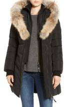 Women's Mackage Down Puffer With Coyote Fur Trim, Size - Black