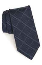 Men's Nordstrom Men's Shop Cadeo Plaid Wool & Silk Tie, Size - Blue