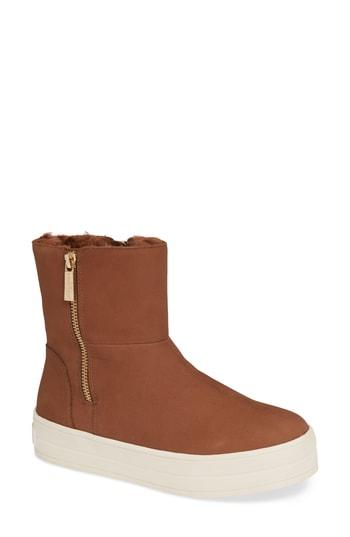 Women's Jslides Henley Faux Fur Lined Bootie .5 M - Brown