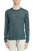 Men's Lanvin Contrast Tipped Wool Sweater - Green