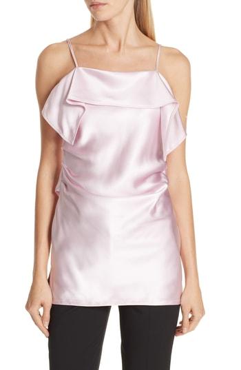 Women's Helmut Lang Drape Front Satin Top - Pink