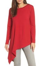 Women's Halogen Boatneck Asymmetrical Tunic, Size - Red