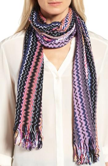 Women's Missoni Zigzag Scarf, Size - Purple