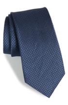 Men's The Tie Bar Dotten Dot Silk & Cotton Tie, Size X-long X-long - Blue