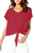 Women's Michael Stars Riviera Tie Front Top, Size - Red