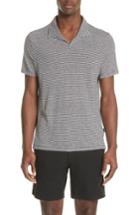 Men's Onia Shaun Stripe Polo - Black