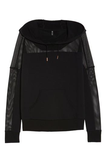 Women's Onzie Mesh Sleeve Hoodie - Black