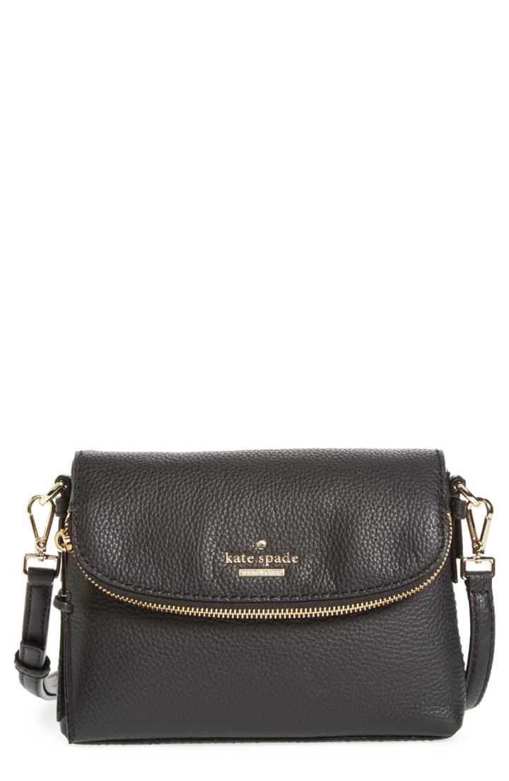 Kate Spade New York Jackson Street Small Harlyn Leather Crossbody Bag - Black
