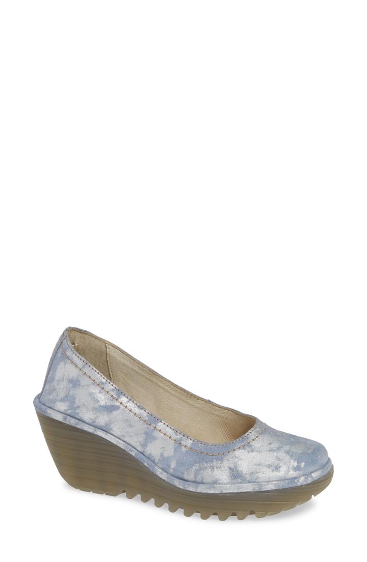 Women's Fly London Yoni Wedge Pump .5-8us / 38eu - Blue