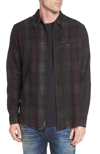 Men's True Religion Brand Jeans Coated Punk Woven Shirt - Red