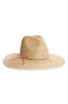 Women's Sole Society Floral Embroidered Straw Sun Hat - Beige