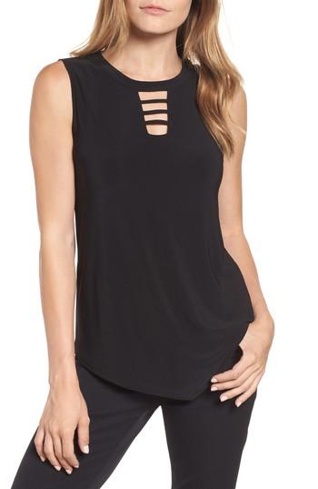 Women's Chaus Cutout Sleeveless Top - Black