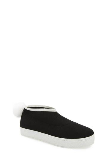 Women's Opening Ceremony Bobby Sock Pompom Knit Sneaker Eu - Black